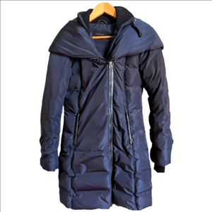 MACKAGE Black Warm Winter Contemporary Down Puffer Long Coat Size Small